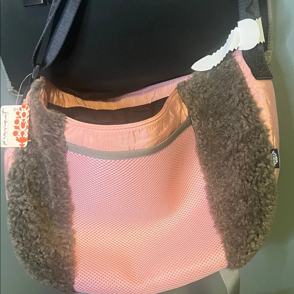 NWT Free People Movement Playoff Sherpa Messenger Bag - pink/coral